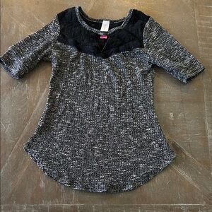 No Boundaries Black and Gray Long Sleeve Tee